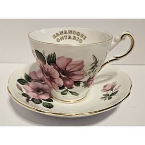Regency English Bone China Teacup and Saucer Pink Roses